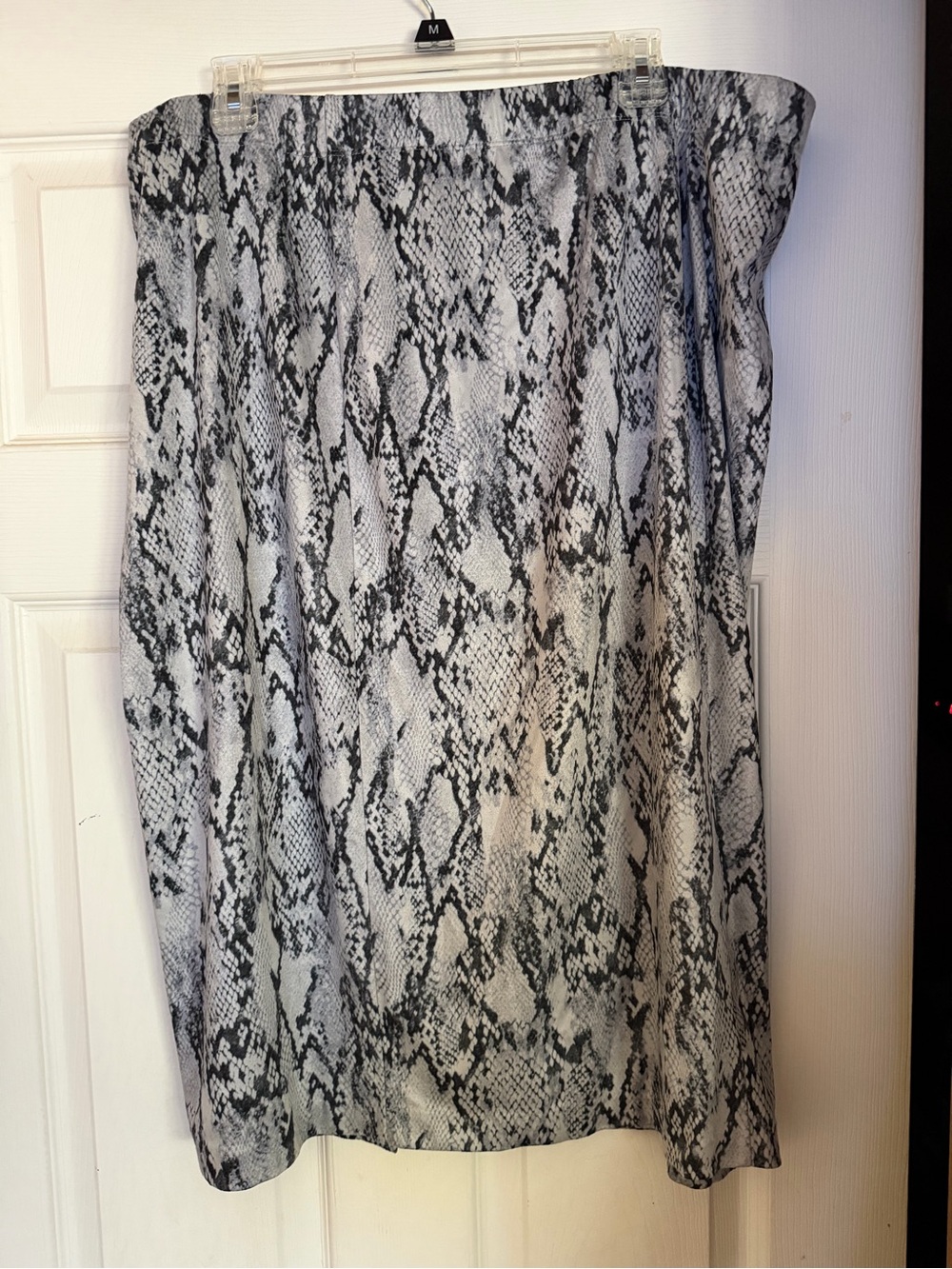 Susan Graver Black & White Snake-Print Midi Skirt